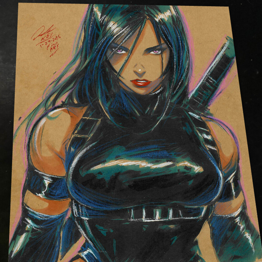 Psylocke Art Print Signed 8.5x11 | Art by Keyeske